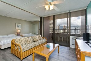 First unit living room with cable TV