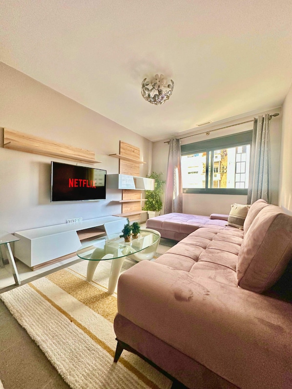 Living Room with TV and Netflix