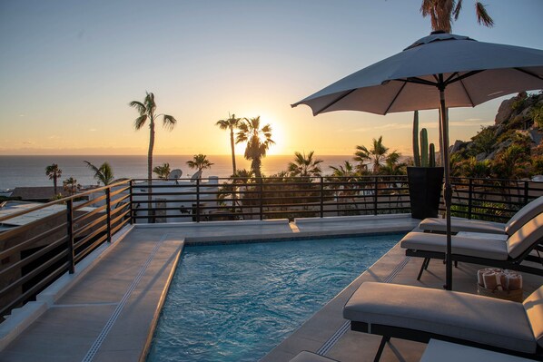 Poolside deck with incredible ocean views