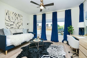 Business travelers will love the designated office space in the third bedroom.