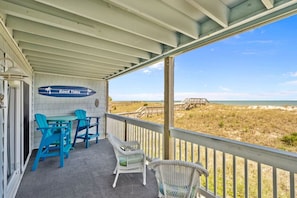 Large deck with plenty of seating and ocean view!