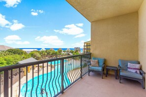 Private Balcony Overlooking Pool & Gulf Views