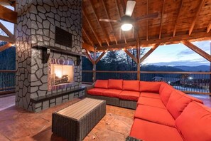 Private Gazebo with gas fireplace
