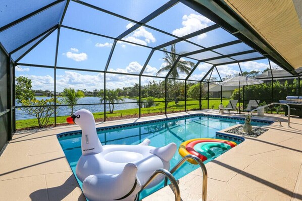 Dive into luxury: Your own private paradise awaits in our sprawling pool oasis.