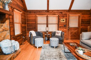 Cozy up after a day of adventure with a glass of wine or a book.