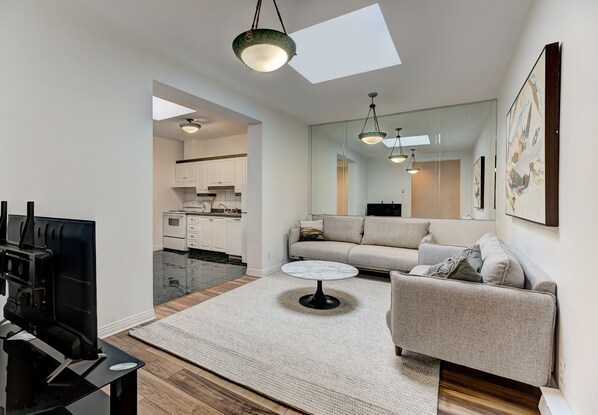 Bright Living room with skylight