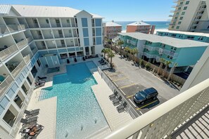Overlooking the pool from the private balcony!