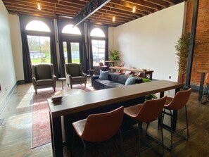 First floor living room and dining area.