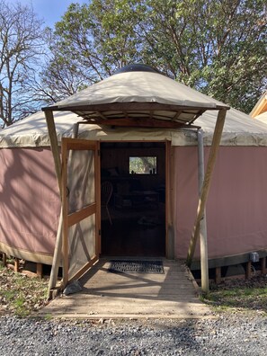 Front entrance of yurt