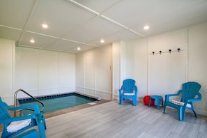 Enjoy the private indoor cocktail pool oasis!