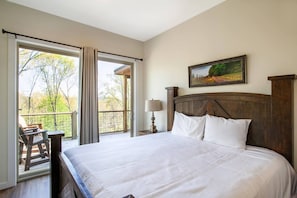Welcome to your master bedroom with private deck access just off of the main living area