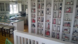 Lighthouse wall has nearly 75 replicas of famous lighthouses.  Light 'em up!
