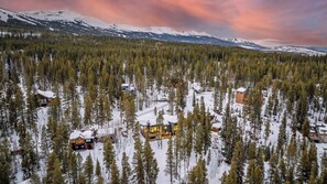 Aerial of Blue Valley Chalet with Breckenridge Ski Resort