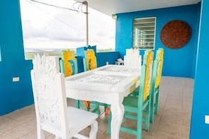 The terrace has 360 view to the south of Vieques where you can see famous Bio Bay and La Esperanza.