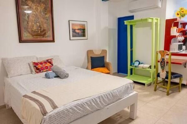 Casiguaya room has a queen size bed, sofa bed, kitchenette and individual bathroom. 