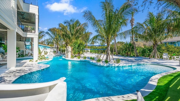 Shaker of Salt - Resort Style Lagoon Pool w/Slide and Spa - Beach Volleyball Court