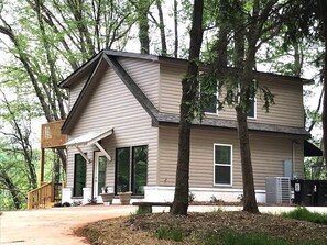 The Cottage and parking area.