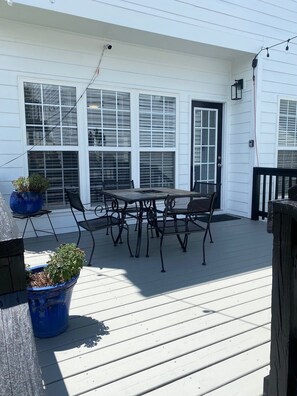 Deck and entry door to the Davidson House.