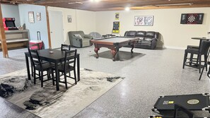 Large Game Room Made out of a 4 Car Garage