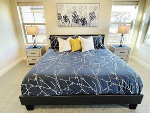 Master suite with king size bed. 