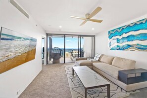 living room opening to balcony