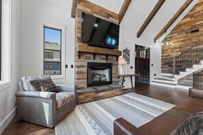 Open concept kitchen, living and dining on the main level. 