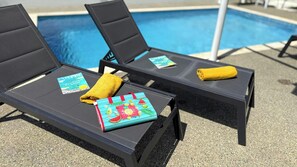 Sun loungers at the pool