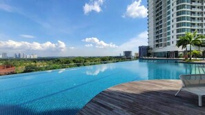 The beautiful outdoor pool.