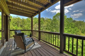 Enjoy a view of the North Georgia Mountains off the back deck of this amazing Ellijay Cabin Rental