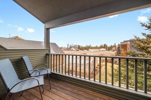 The balcony off the master suite is ideal for lounging in the fresh air