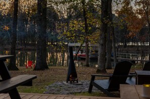 Lakeside views by the fire