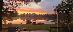 Sunrise in the morning on Campau Lake