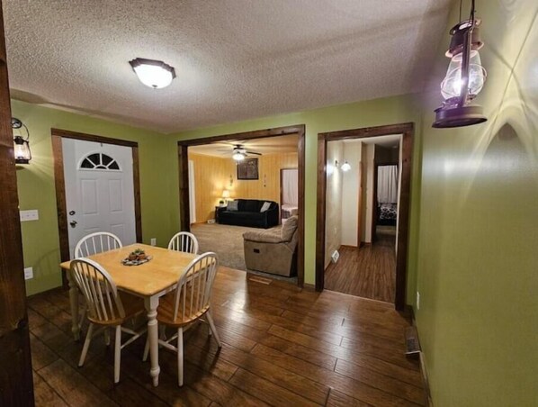 Dining room is open to family room. Nice open space.