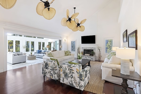 Enjoy the coastal decor in the main living spaces