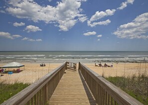 Boardwalk to private beach