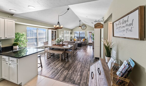 View of Dining Are and Living Room from Kitchen