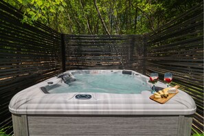 Hot Tub with a privacy fence