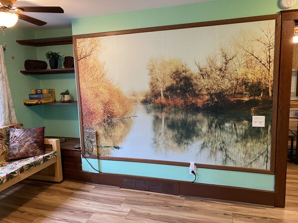 This mural really has a soothing effect.  Let it sooth all your stress away while you stay with us.