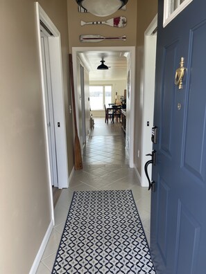 Entryway gives you a glimpse of the lake right as you walk in