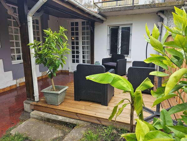 Terrasse, coin salon d'extérieur