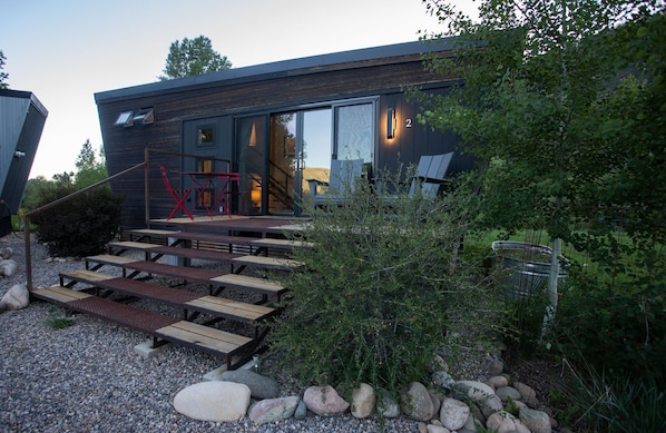 Adorable, modern container type tiny home in the mountains
