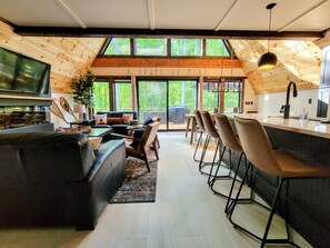 A frame windows to deck