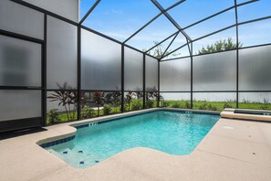 Large private pool and hot tub