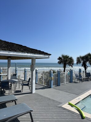 View out to the ocean from our unit