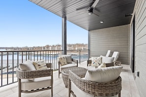 Balcony lounge seating at condo 1