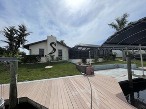 Back of house, view from dock/canal