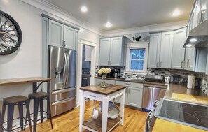 With new appliances throughout the kitchen and fully stocked, home cooked meals!