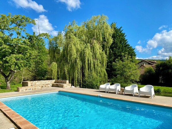 View of the pool and garden