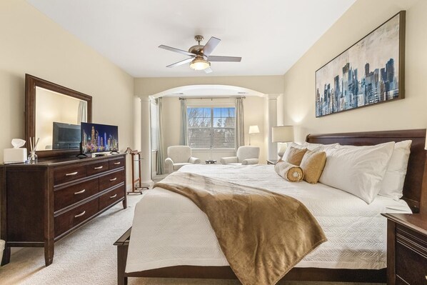 This luxurious MBR comes with a sitting area, a walk in closet, and an en suite Master bathroom,