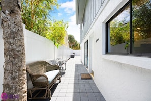 Private patio and entrance
